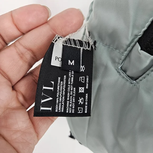 IVL Collective Revolve Black & Green Faux Leather Reversible Puffer Vest - Picture 8 of 14